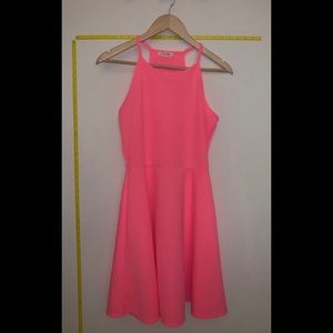NWT Olivia Rae Neon Pink Racerback Mini Dress